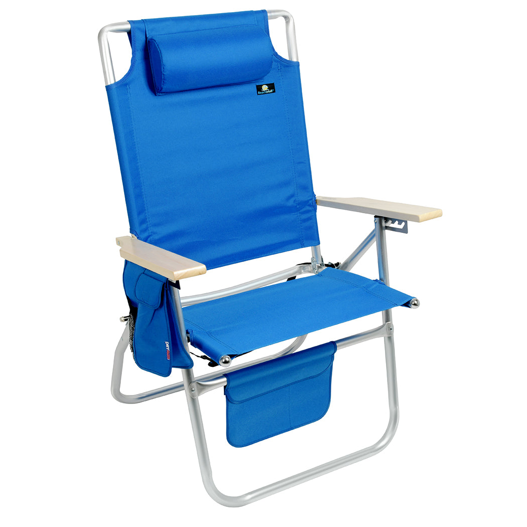 17 Inches High Off Ground 4 Reclining Position Tall Beach Chair for Adults