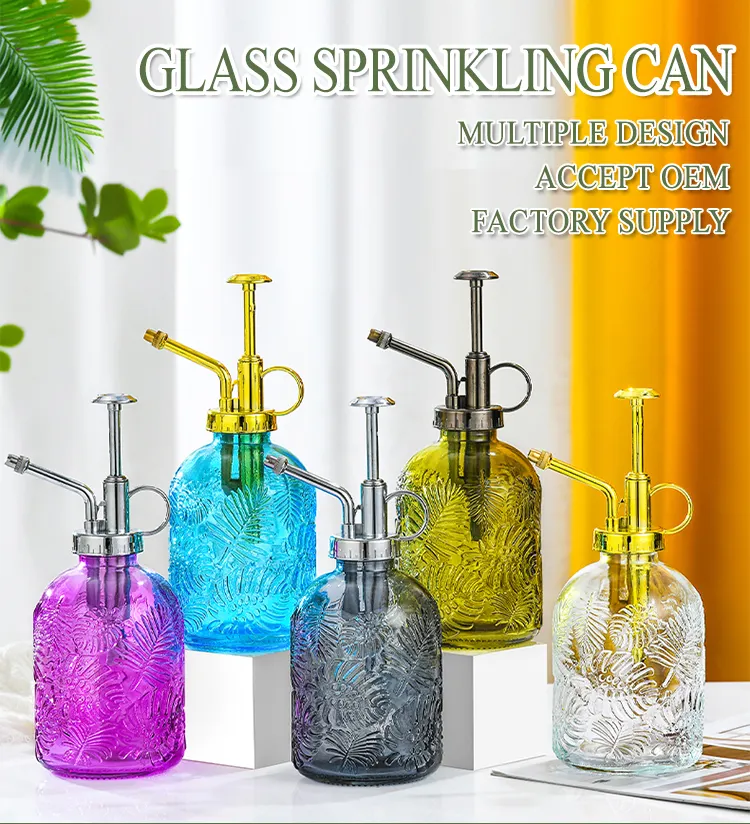 Glass spray can press glass sprinkler garden supplies bedroom succulent water art watering can