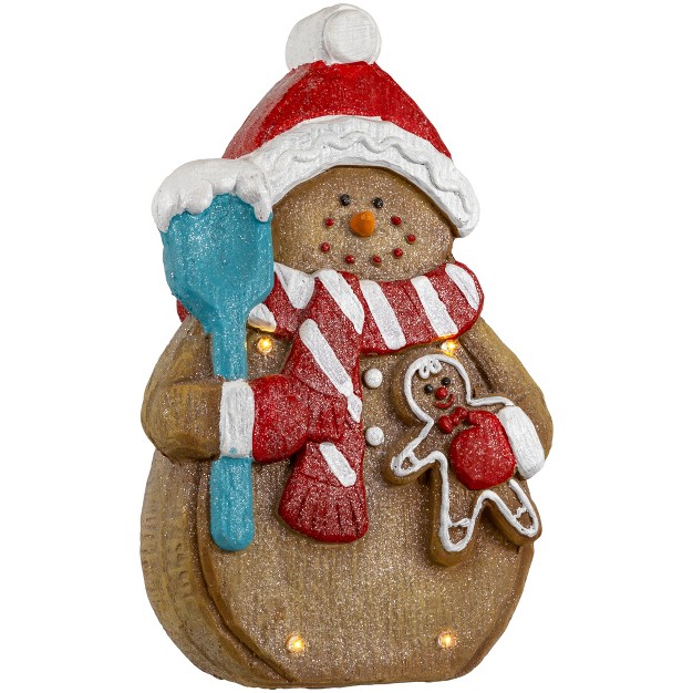 Led Lighted Gingerbread Snowman With Cookie Christmas Figure