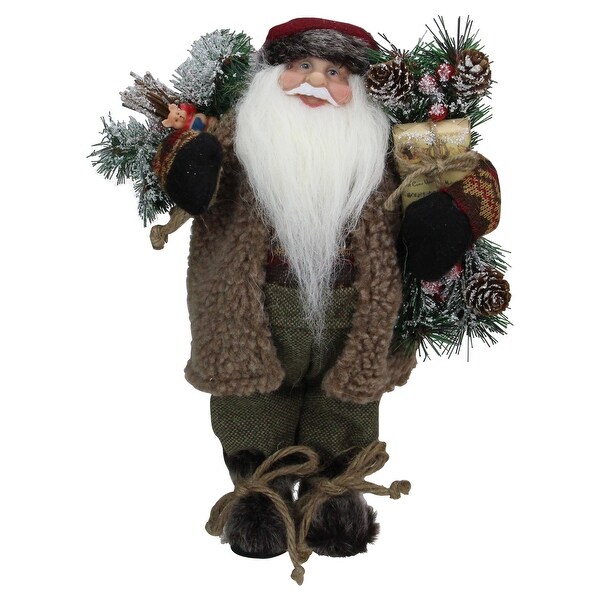 12 Country Santa Claus with Gift Christmas Figure