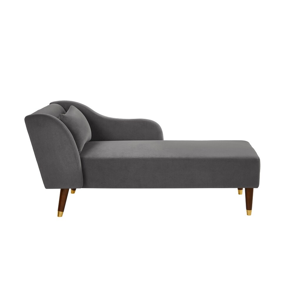 Modern Chaise Lounge Chair Velvet Upholstery