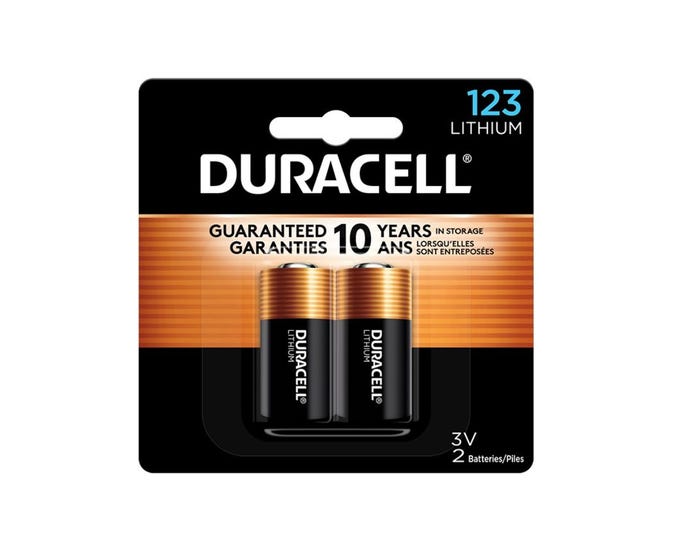 Duracell 123 3V High Power Lithium Battery， 2 Pack