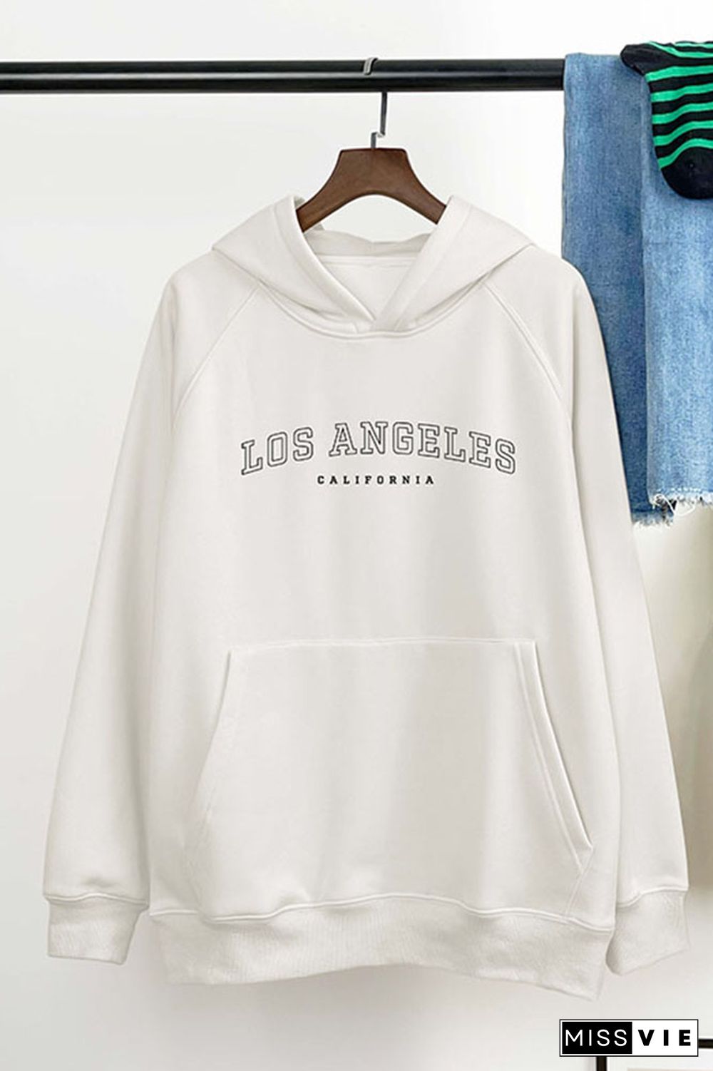 Los Angeles California Graphic Pocket Thermal Lined Hoodie Wholesale