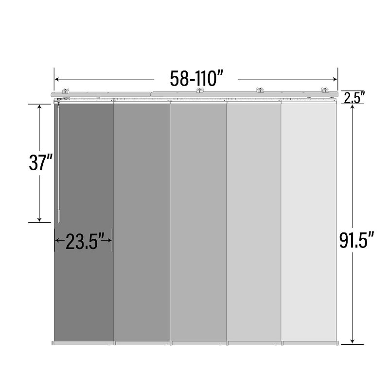 Rod Desyne Lotus 5-Panel Single Rail Panel Track Room Extendable Divider