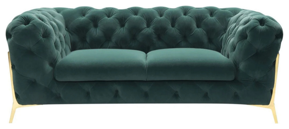 Jack Modern Emerald Green Fabric Loveseat   Contemporary   Loveseats   by Rustic Home Furniture Deco  Houzz