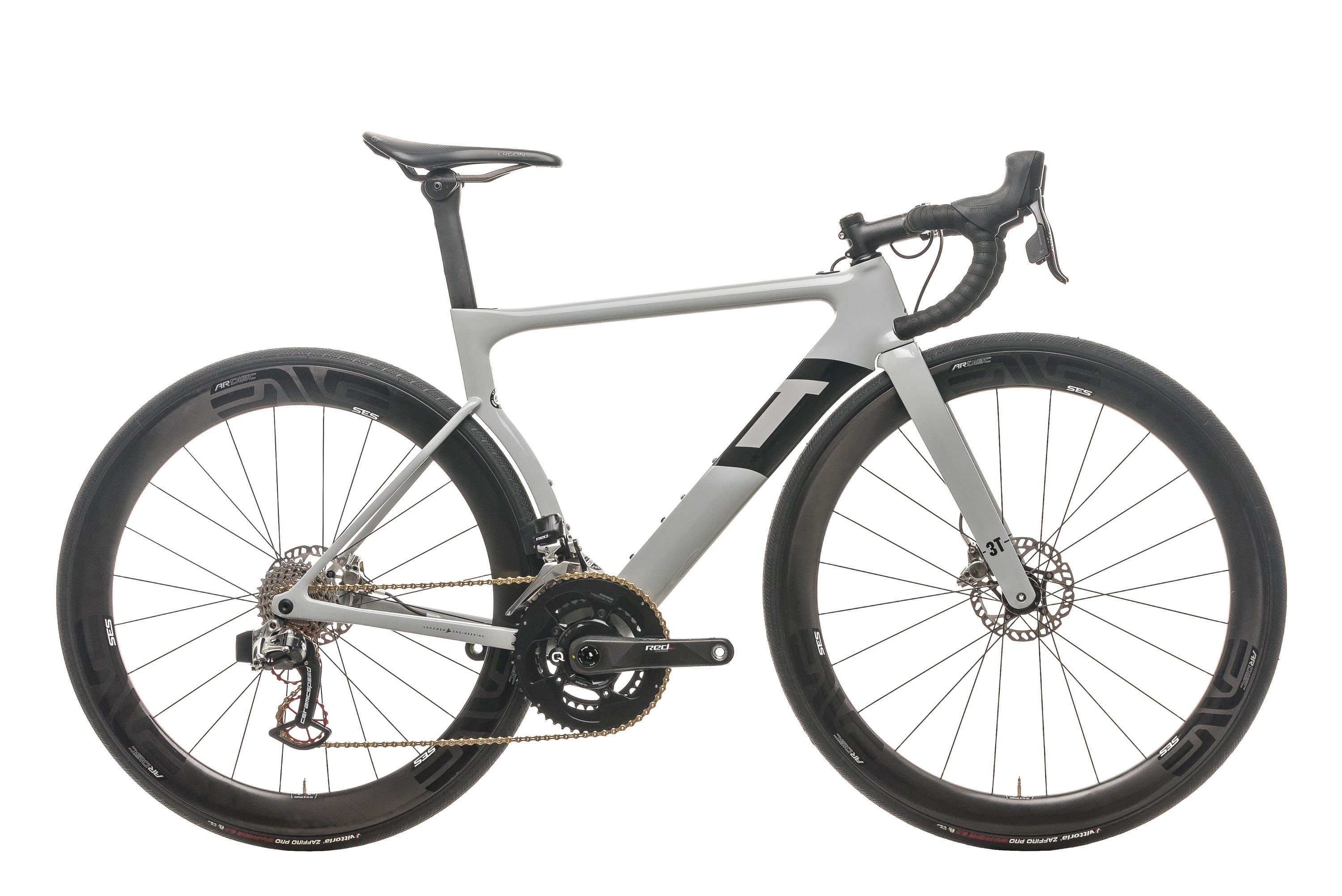 3T Strada Due Team Red eTap Road Bike - 2019, Small