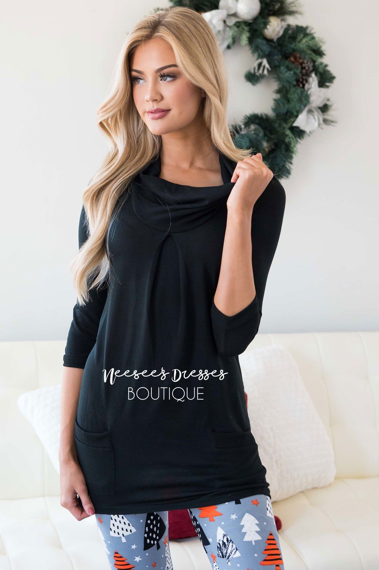 Cowl Neck Pocket Tunic