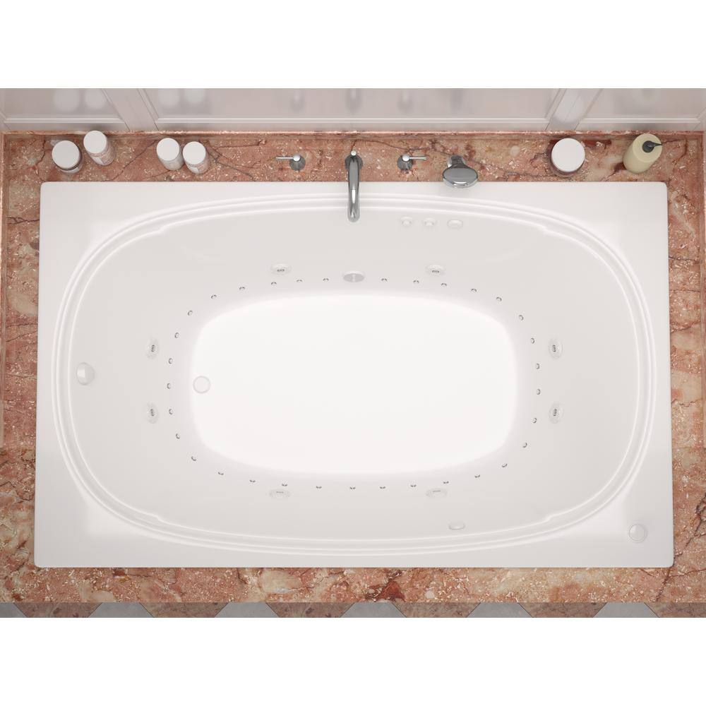 Universal Tubs Peridot 6 ft. Acrylic Rectangular Drop-in Whirlpool Air Bathtub in White HD4872CDR