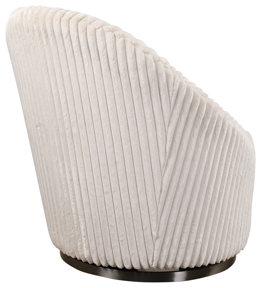 Uttermost Crue White Swivel Chair   Contemporary   Armchairs And Accent Chairs   by HedgeApple  Houzz