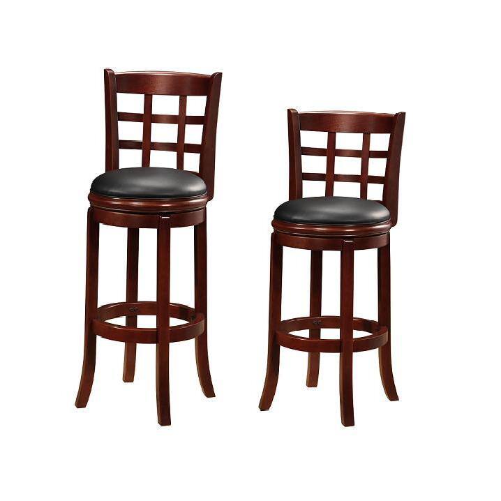 Boraam Kyoto 24 in. Cherry Swivel Cushioned Bar Stool 41224