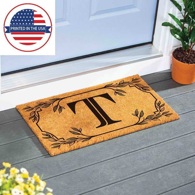 X 16 quot Monogram Coir Mat Letter quot t quot