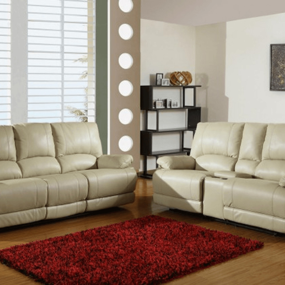 76  x27quotX 40  x27quot X 41  x27quotModern Beige Sofa With Console Loveseat   Contemporary   Living Room Furniture Sets   by HomeRoots  Houzz