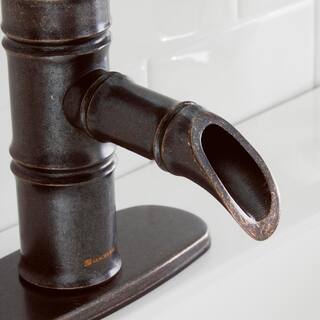 Glacier Bay Bamboo Single Hole Single-Handle Low-Arc Bathroom Faucet in Bronze HD67109W-8096H