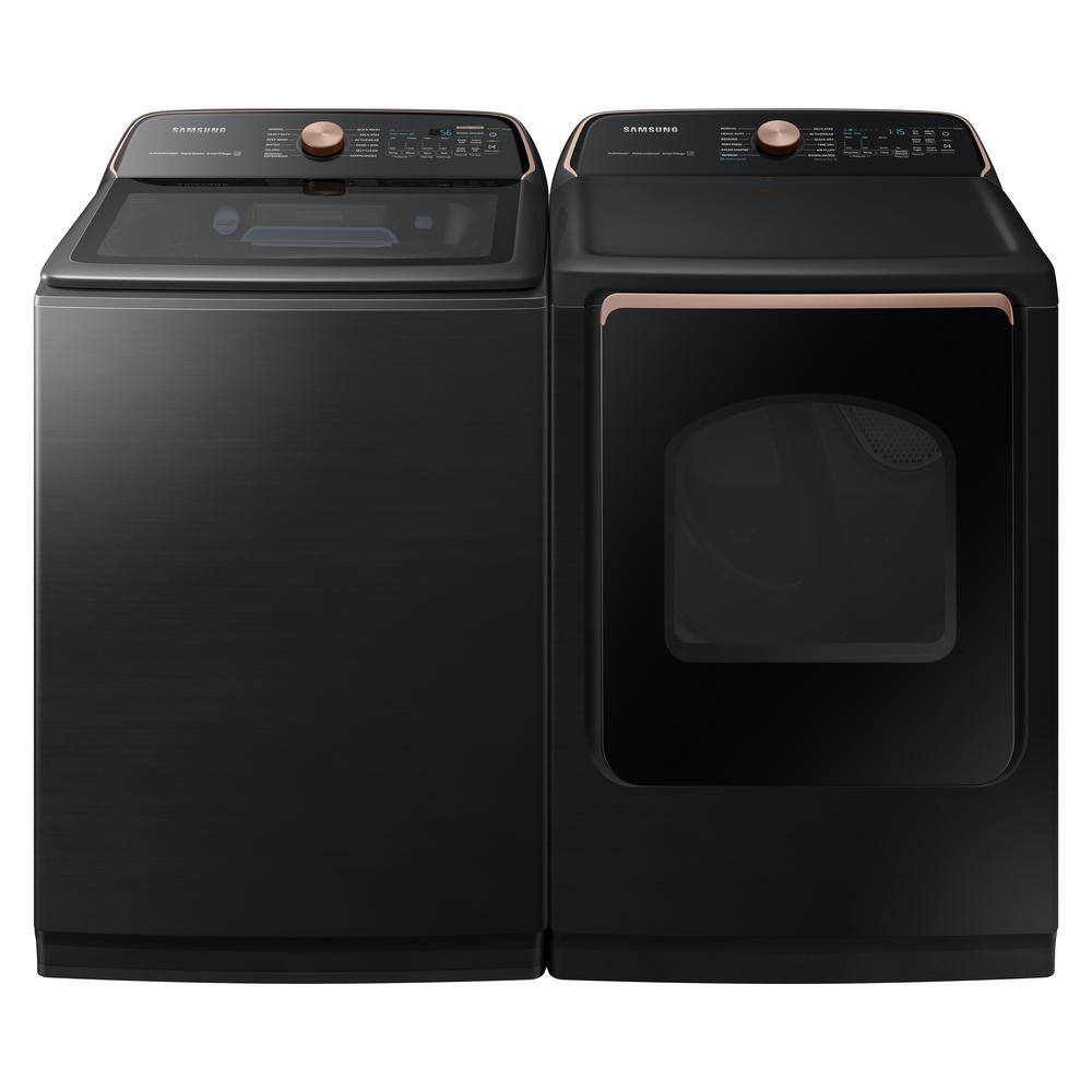  5.5 cu. ft. Smart High-Efficiency Top Load Washer with Impeller and Auto Dispense System in Brushed Black ENERGY STAR WA55A7700AV