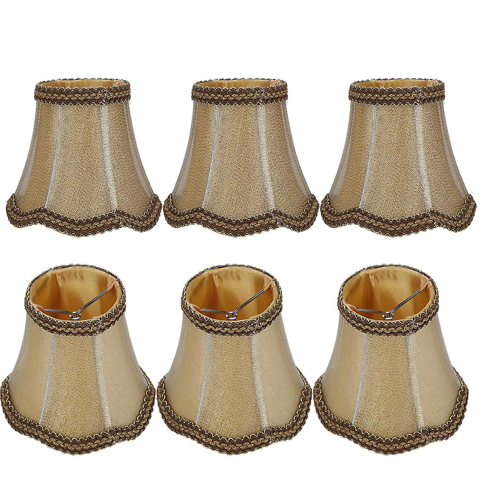 6Pcs Household Fabric Lampshade Table Lamp Cover Accessory for E14 Chandelier Wall Light