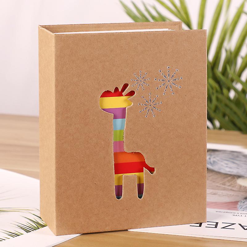 Mini 4x6 Photo Albums 100 Pockets For Kids Girl Photo Album，[inside Page Size]: About 15.7*10.5cm-giraffe