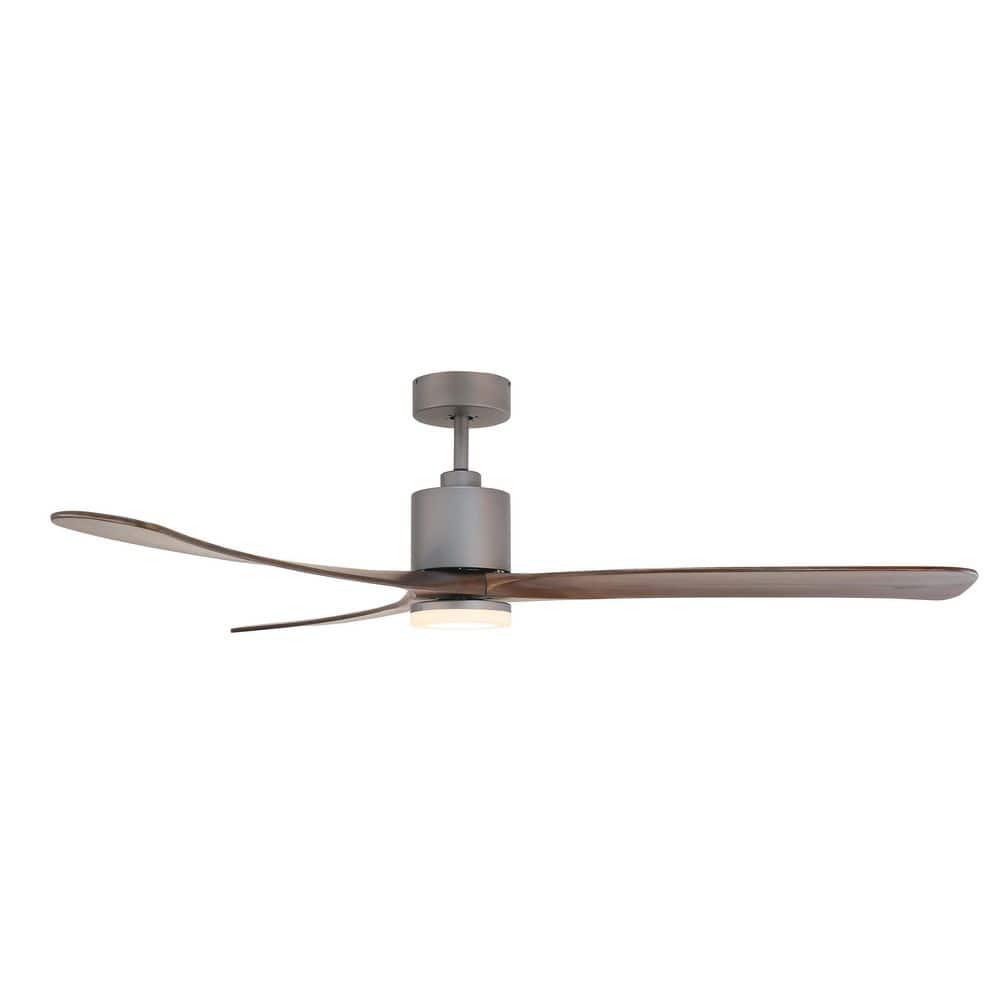 FORNO VOCE Curva 72 in Titanium Body and Black Walnut Wood Blade Voice Activated Smart Ceiling Fan