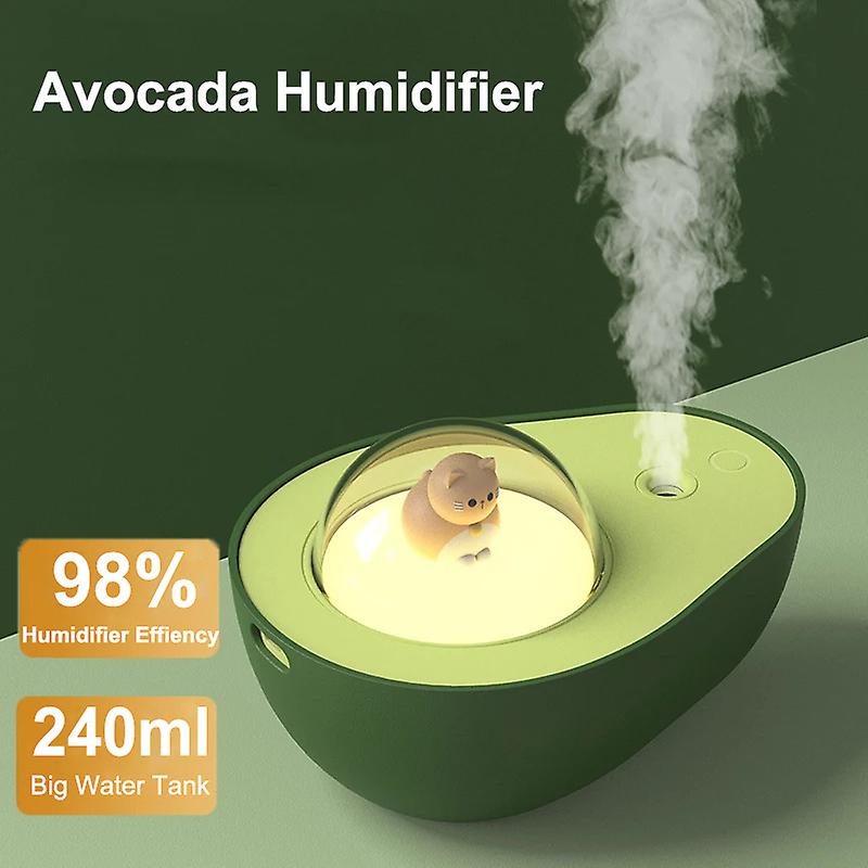 1pc Avocado Aromatherapy Humidifier - Portable USB Wireless Air Purifier for Home - 240ml/8.45oz