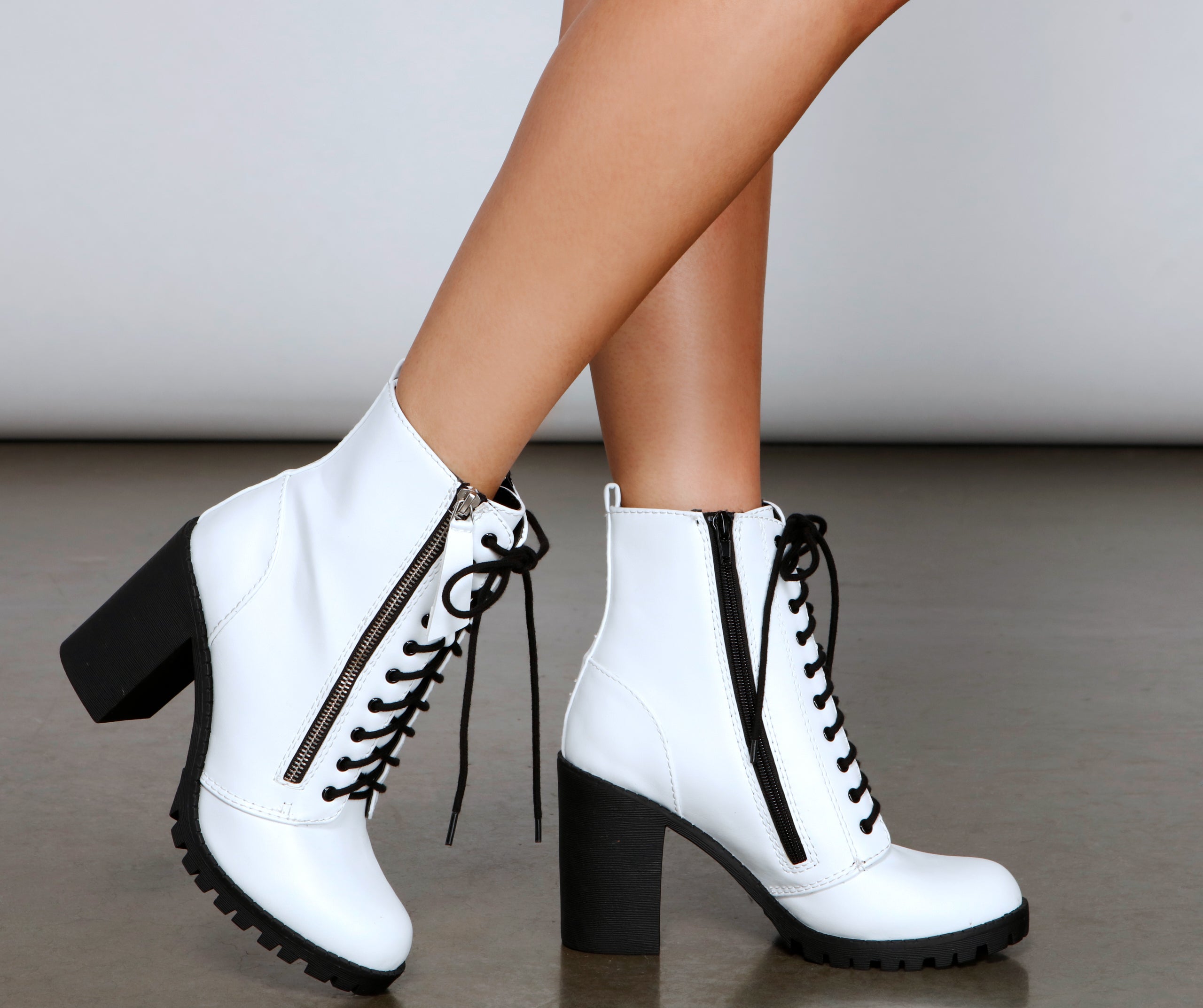 Own It Faux Leather Zipper Booties