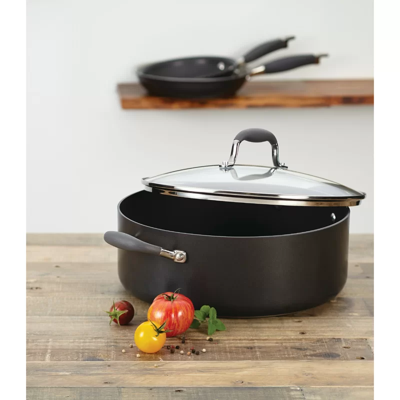 Anolon 82825 Advanced Hard Anodized Nonstick Stock Pot/Stockpot with Lid， 7.5 Quart， Gray