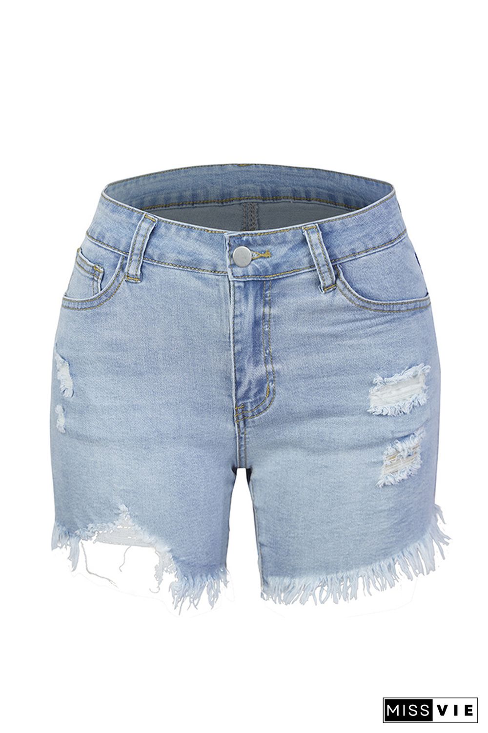 High Waist Stretch Ripped Hole Denim Short Jeans Wholesale