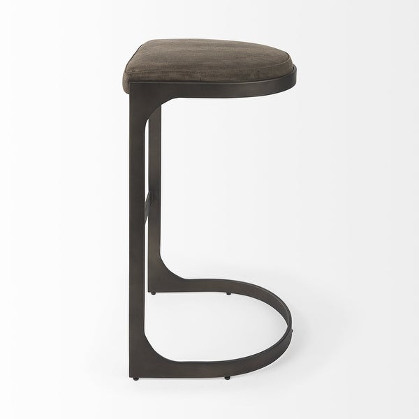 Leather C Shape Metal Bar Stool - 18