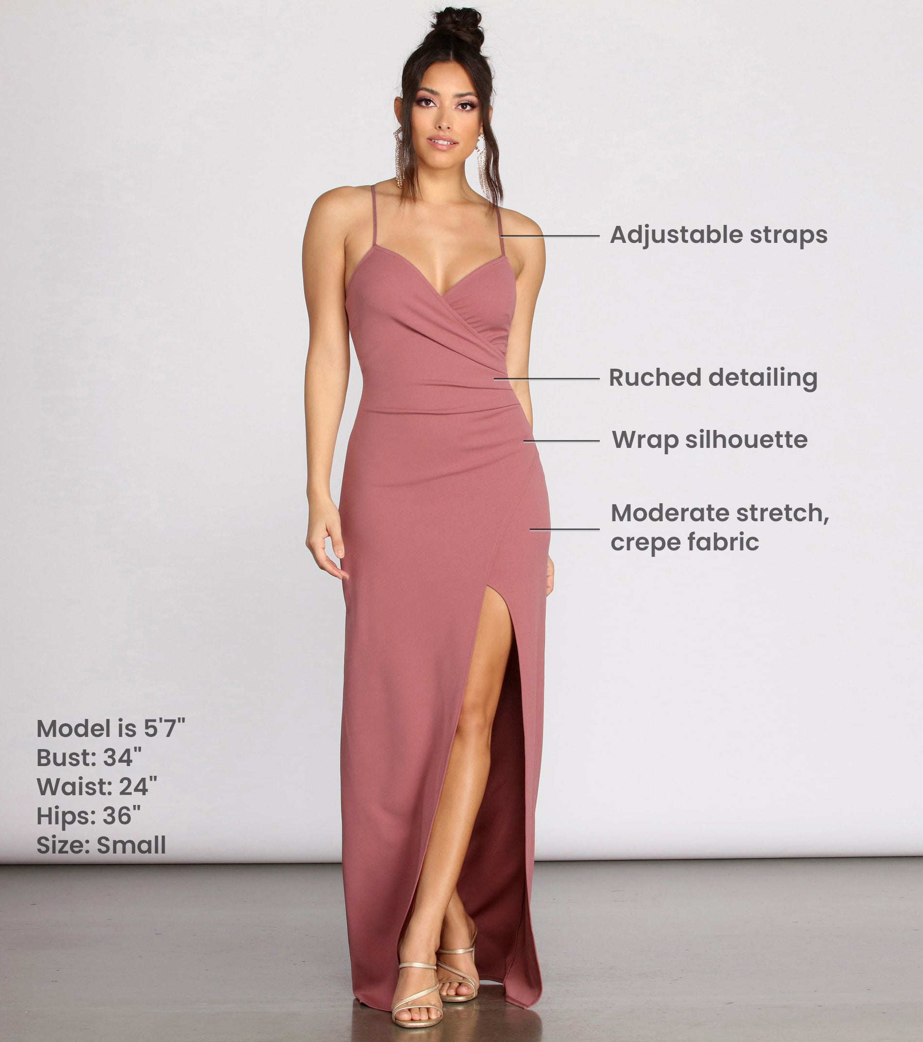 Sasha Formal High Slit Wrap Dress