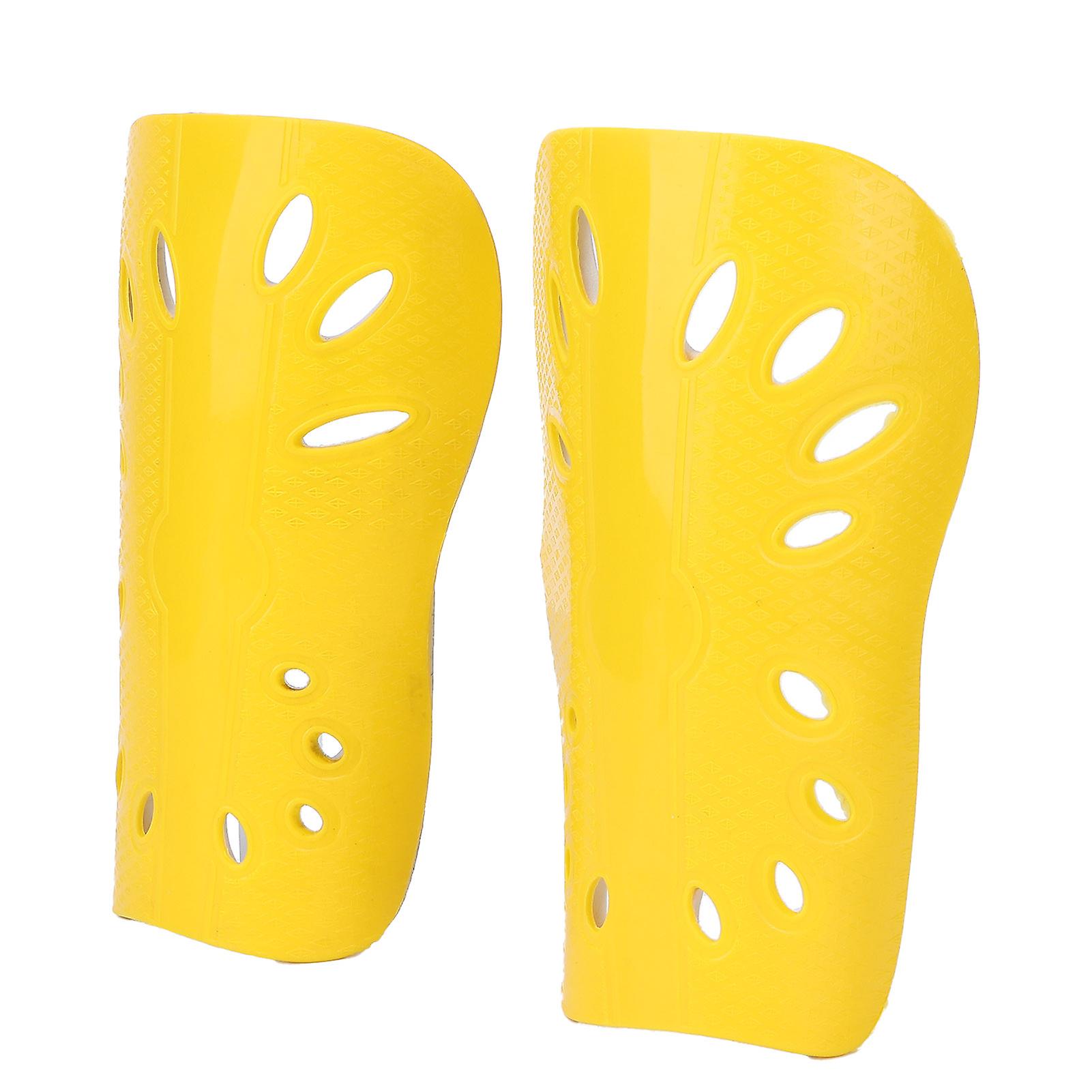 Children Soccer Shin Guards Perforated Breathable Protective Soccer Gear For Toddlersyellow