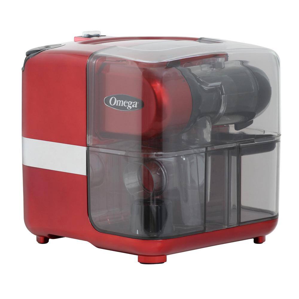 Omega Red Cold Press 365 Masticating Slow Juicer with On-Board Storage JCUBE500RD