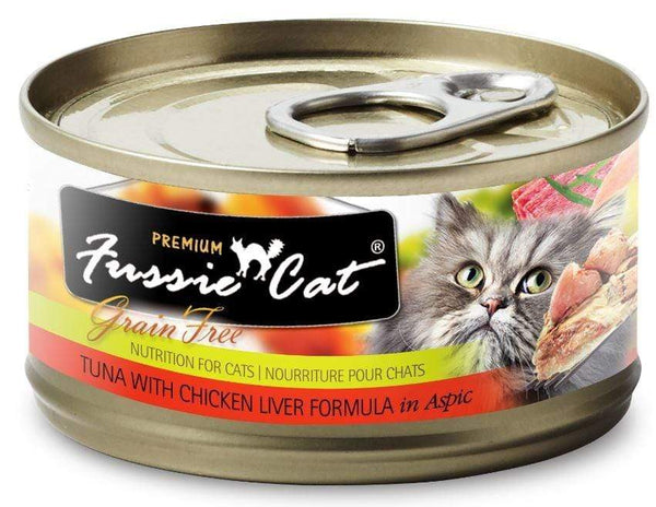 Fussie Cat Premium Grain Free Tuna with Chicken Liver in Aspic Canned