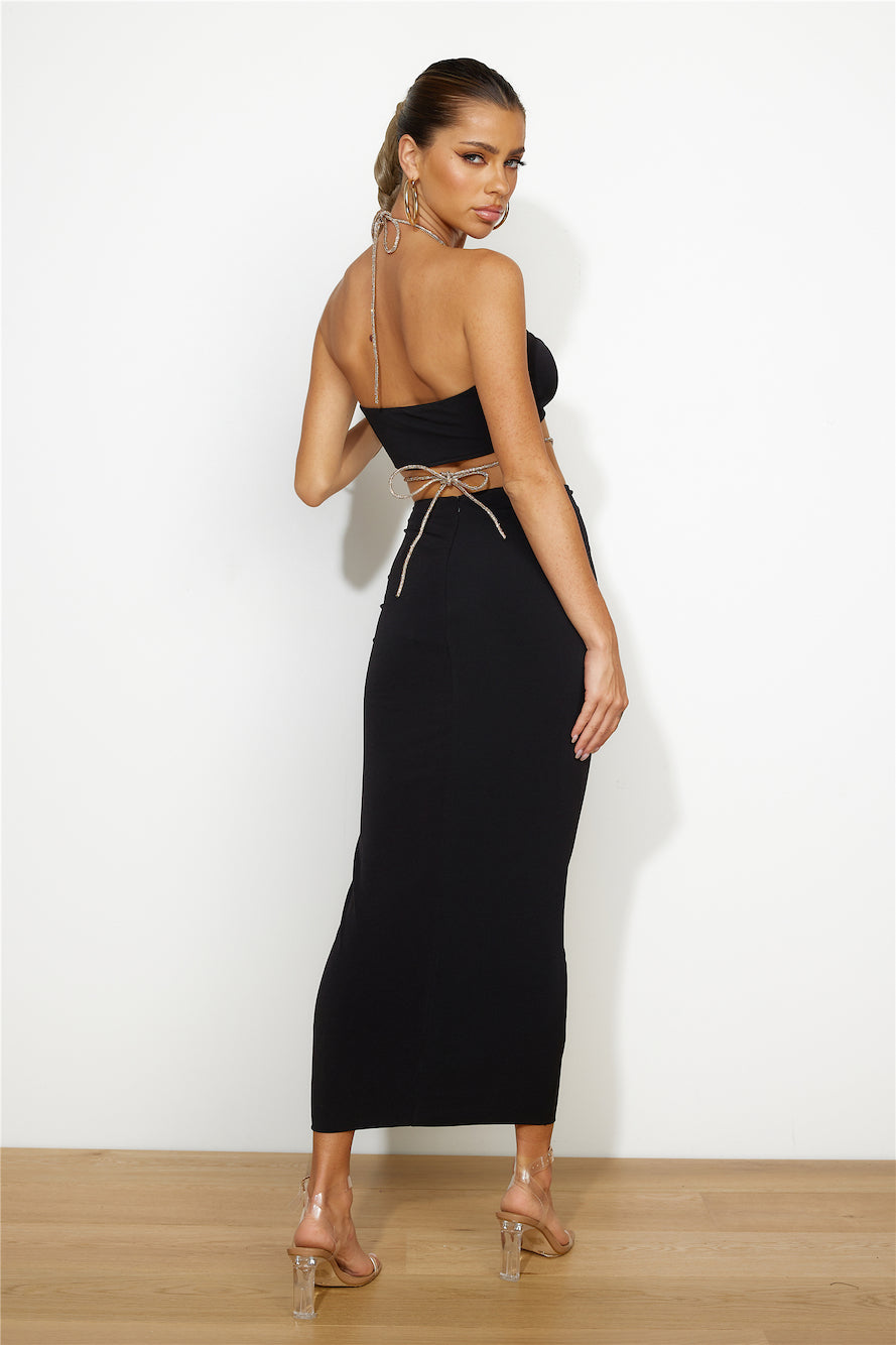 Stylish Girl Maxi Skirt Black