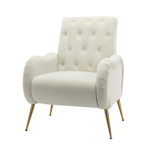 Calymne Modern Upholstered Armchair with Button-tufted Back by HULALA HOME