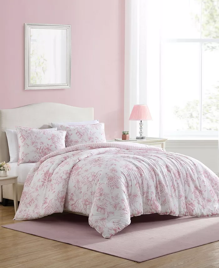 Laura Ashley Delphine Cotton Reversible 2 Piece Comforter Set， Twin XL