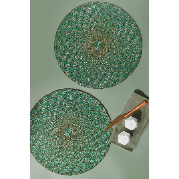 Gauri Kohli Casablanca Beaded Placemats Set Of 2