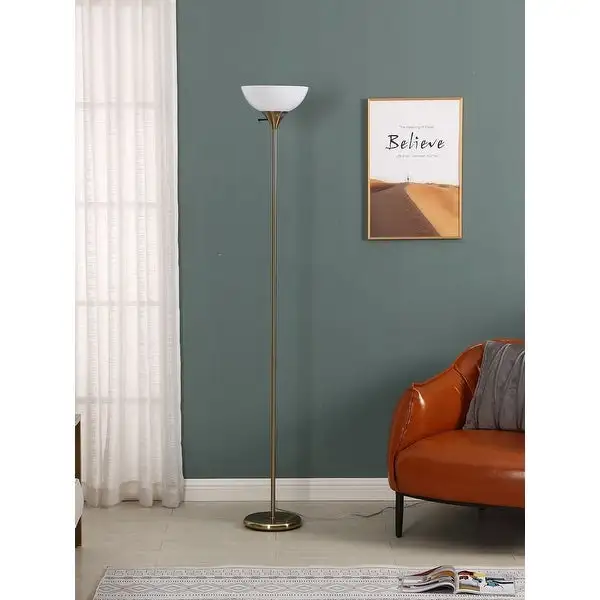 Brightech Sky Dome LED Floor Lamp - Brass