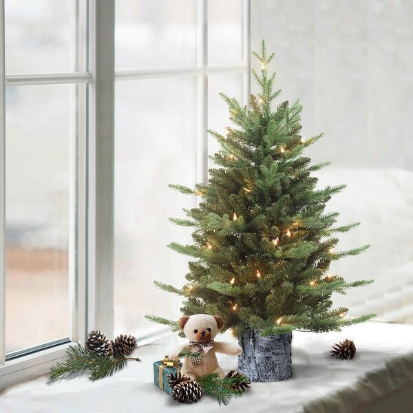 Prelit Potted Pine Medium Artificial Christmas Tree