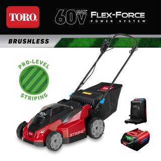 Toro 60V MAX* 21 in. Stripe Self-Propelled Mower - 6.0 Ah BatteryCharger Included 21621