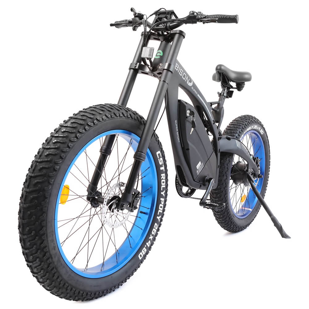 Ecotric Bison All Terrain Super Fat Tire Long Range Electric Bike 1000W Motor w/ Double Suspension For Max Comfort Off Road Riding