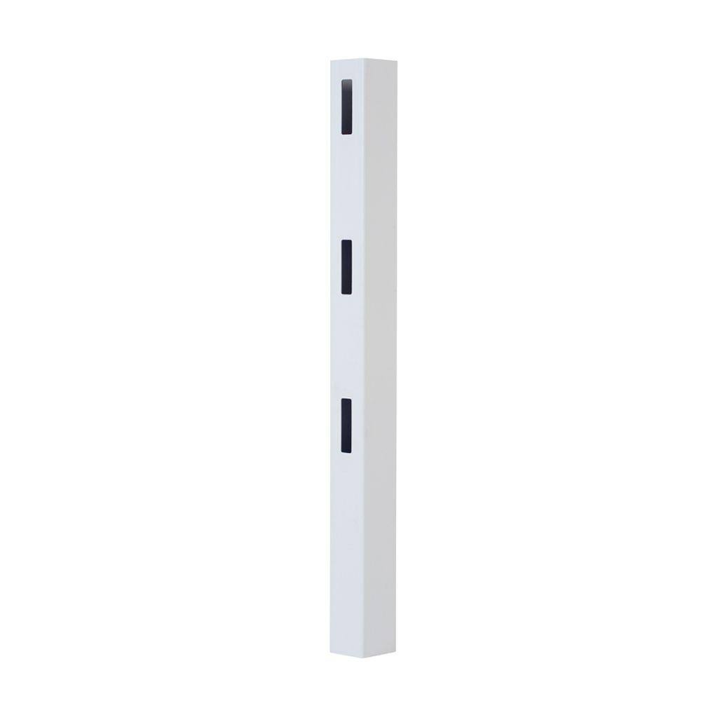 Veranda 5 in. x 5 in. x 7 ft. Vinyl White Ranch 3-Rail End Post 9127