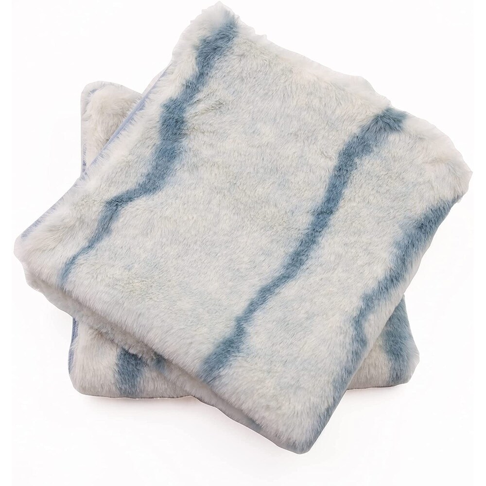 FauxFur Finch Stripe Pillow Shell 2 Piece Set  NO INSERT