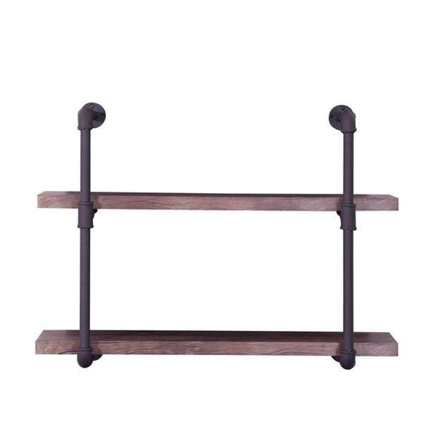 Tarian Industrial Wall mounted Shelf Dark Brown Christopher Knight Home