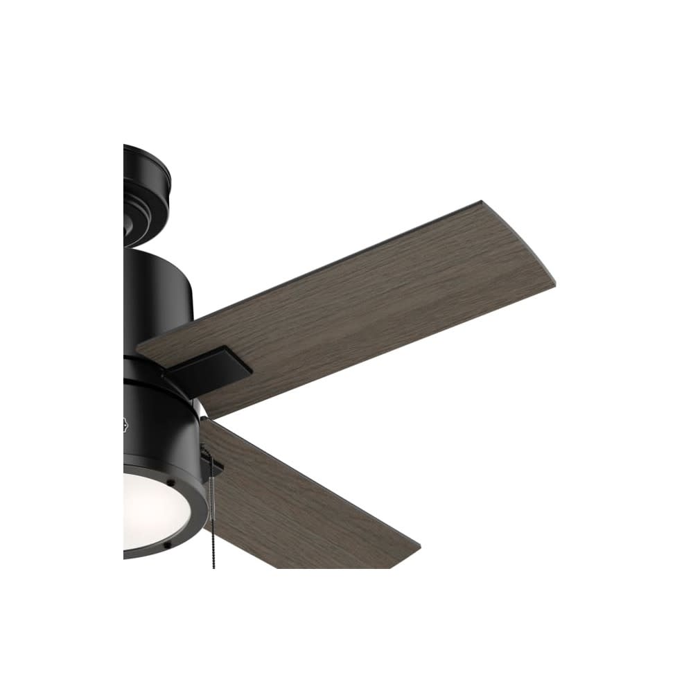 Hunter Beck Ceiling Fan 42 Matte Black/Greyed Walnut ;