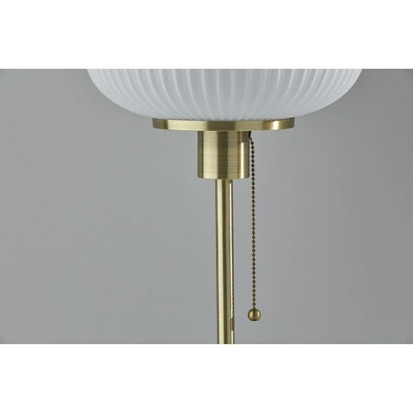 Adesso Hazel Antique Brass Floor Lamp