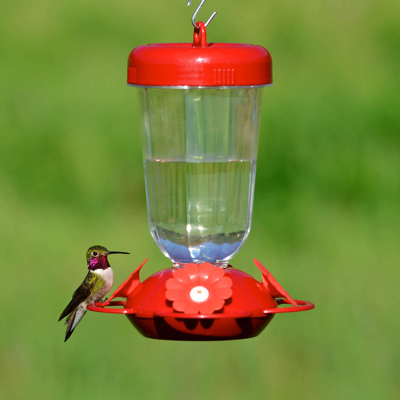 Perky-Pet Red Flower Top-Fill Plastic Hummingbird Feeder – 16 oz