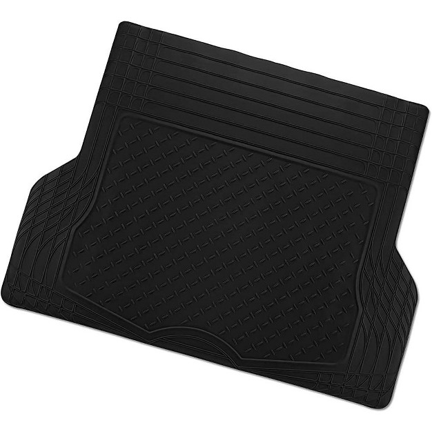 Zone Tech All Weather Rubber Semi Pattern Cargo Liner Trunk Floor Mat Premium Quality Black Heavy Duty Cargo Trunk Floor Mat