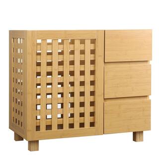 Beige Wood Bathroom Storage Basket Accent Storage Cabinets with 3 Drawer CX915SB-BG