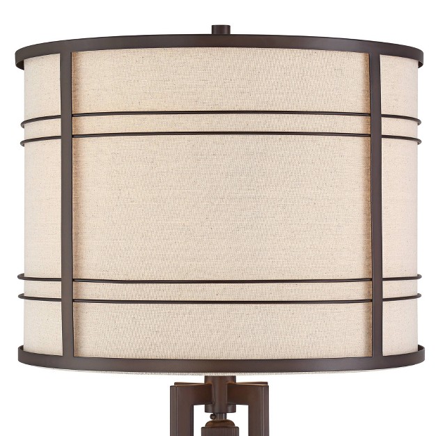 Tall Oil Rubbed Bronze Led Nightlight Off White Drum Shade For Living Room Bedroom Home