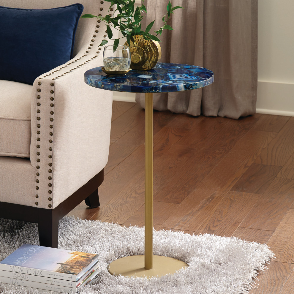 Oceana Round Chairside End Table   Contemporary   Side Tables And End Tables   by HedgeApple  Houzz