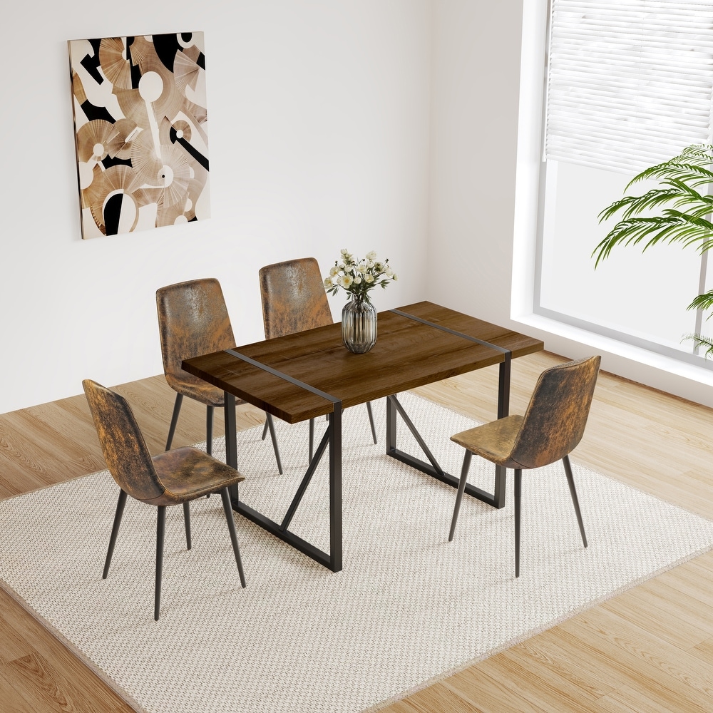 Rectangular Wood Dining Table For 4 6 Person