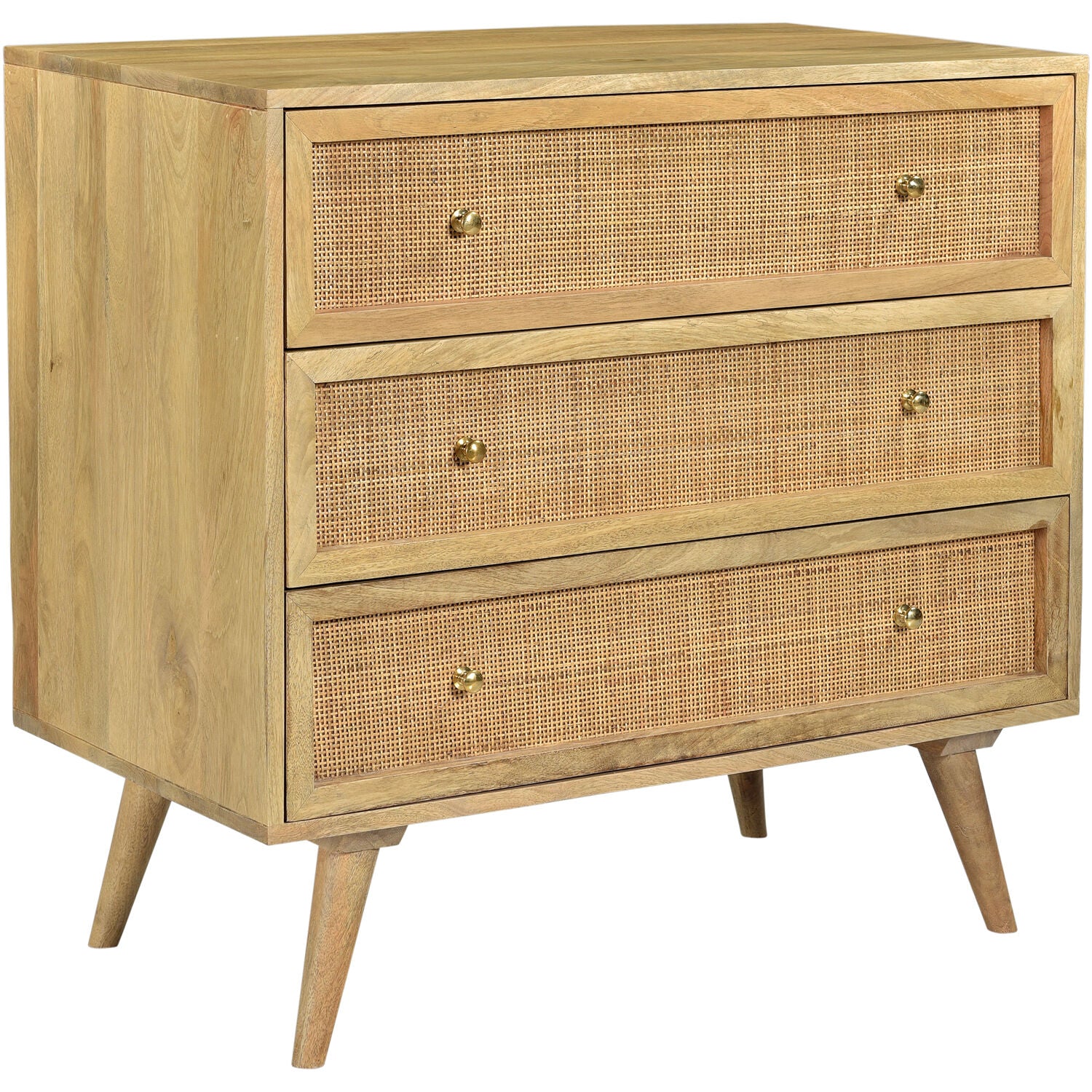 Cambridge Parkview 3-Drawer Mango Wood Chest in Natural, 33.5-In. W x 18-In. D x 31.5-In. H